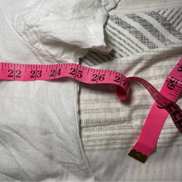 M Made in Italy White Linen Blend Asymmetrical Tunic Top Boho Minimalist size XL - Picture 8 of 9